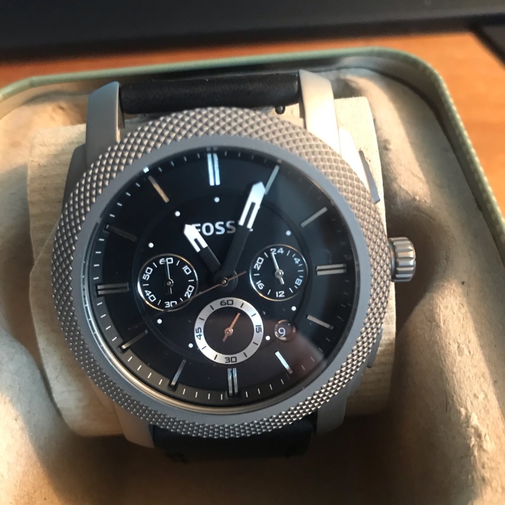 Fossil Men’s Titanium and Leather watch